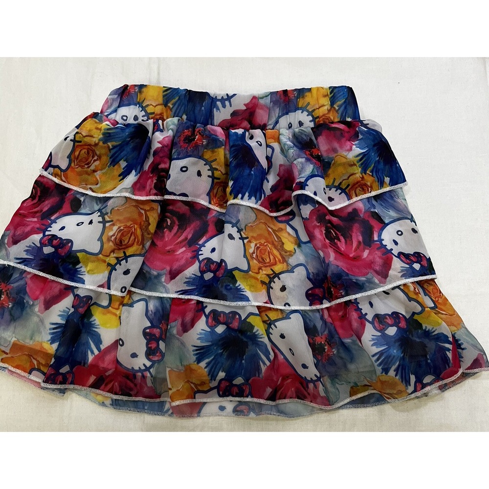 Hello Kitty Girls Pink Knit Ruffles Skirt / Skort Size 4/5